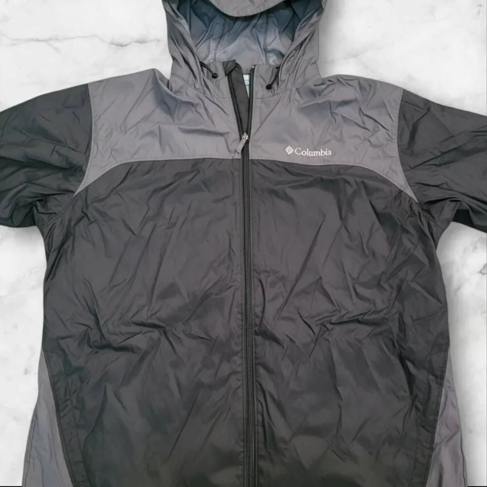 Mens Columbia Large Black & Gray Windbreaker